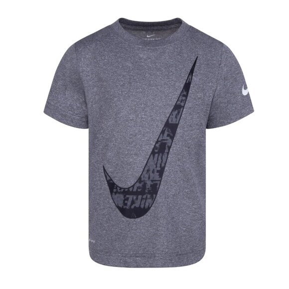 Nike Boys Swoosh Dri-FIT Short Sleeve Gray XS 3Y 4Y - Picture 2 of 5